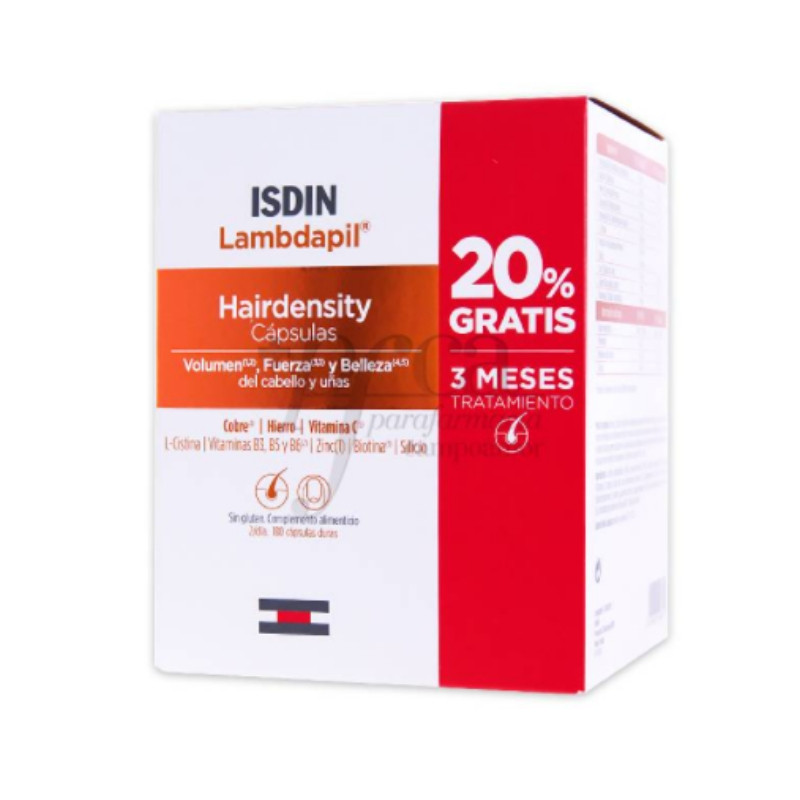 ISDIN LAMBDAPIL HAIRDENSITY CAPSULAS 20% GRATIS