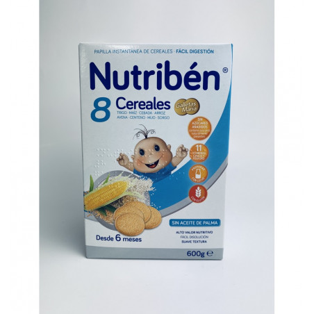 NUTRIBEN PAPILLA 8 CEREALES GALLETAS MARIA 600 G