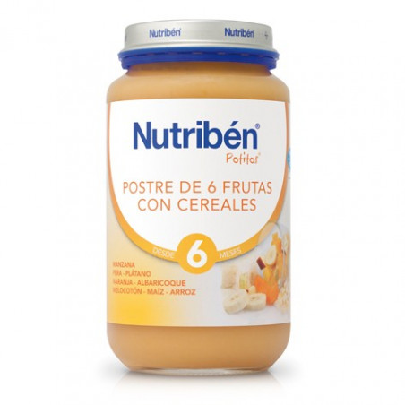 NUTRIBEN POSTRE DE 6 FRUTAS CON CEREALES 250 G