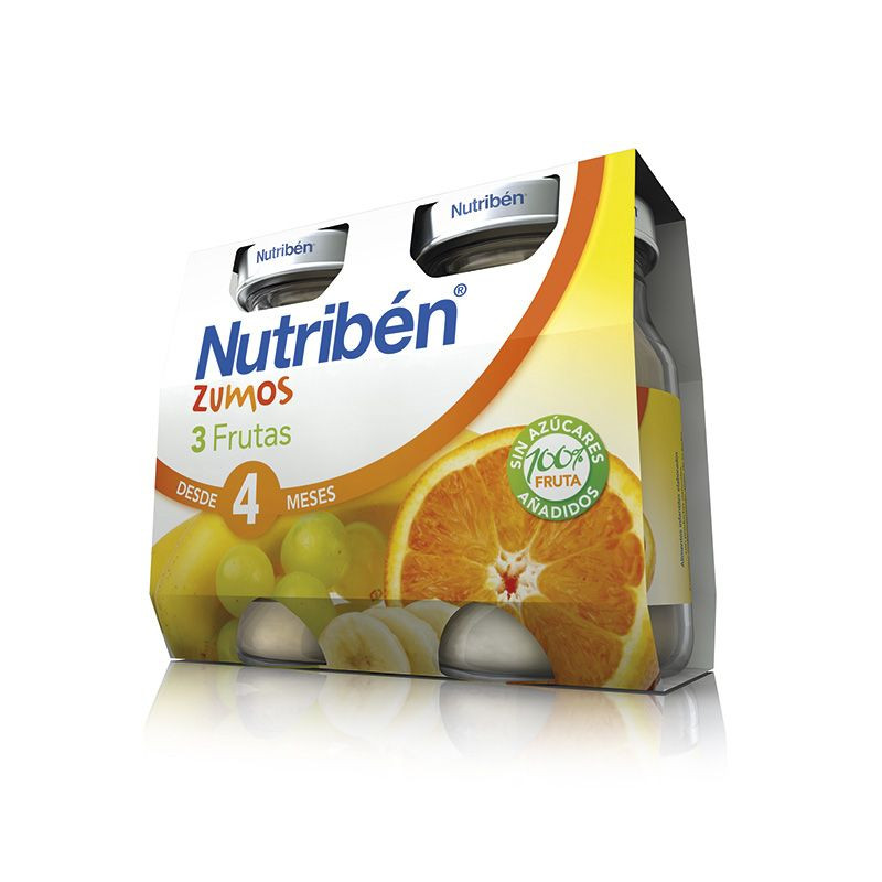 NUTRIBEN ZUMO 3 FRUTAS 2X130 ML.