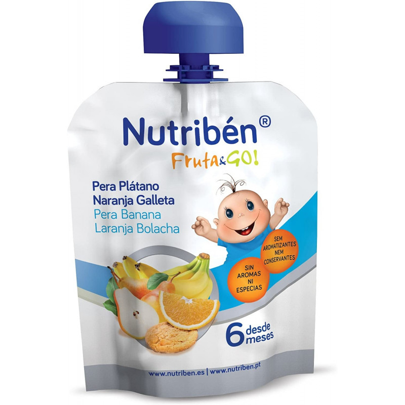 NUTRIBEN FRUTA & GO GALLETAS PERA PLATANO NARANJA 90 G