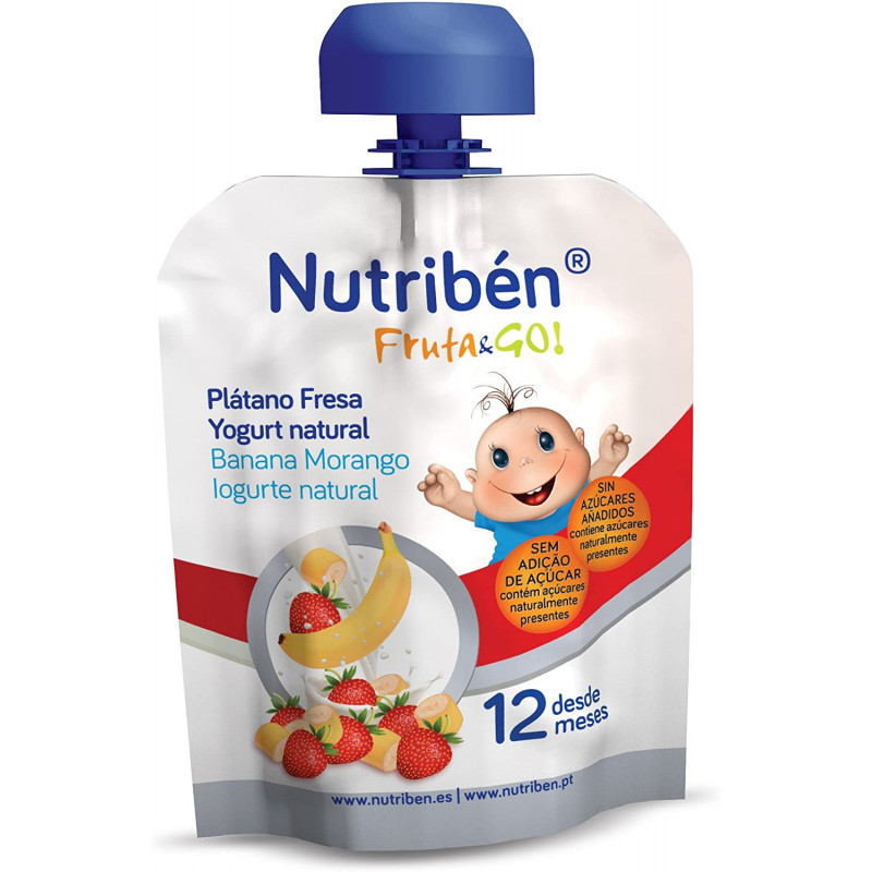 NUTRIBEN FRUTA & GO PLATANO FRESA YOGURT NATURAL 90 G