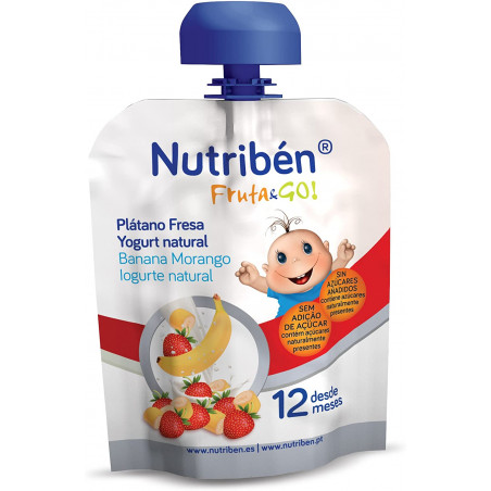 NUTRIBEN FRUTA & GO PLATANO FRESA YOGURT NATURAL 90 G