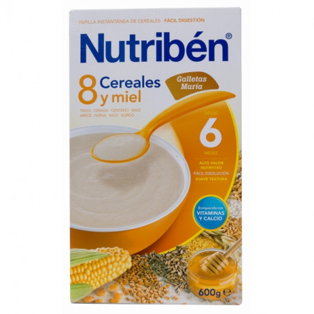 NUTRIBEN 8 CEREALES Y MIEL GALLETAS MARIA 600 G