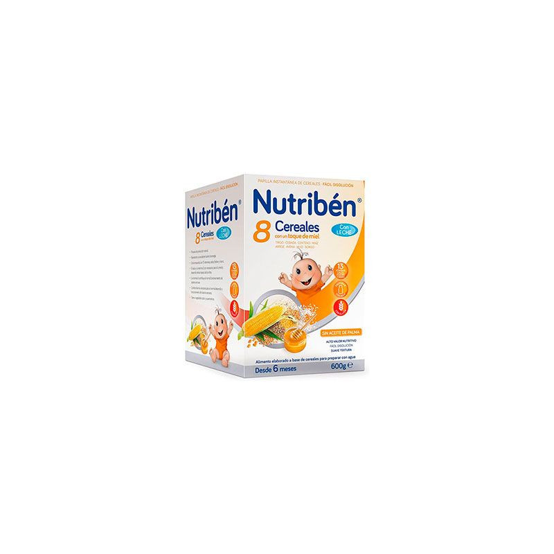 NUTRIBEN 8 CEREALES MIEL C/LECHE 600 G.