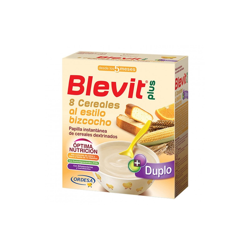 BLEVIT PLUS DUPLO 8 CEREALES BIZCOCHO Y NARANJA 600 G