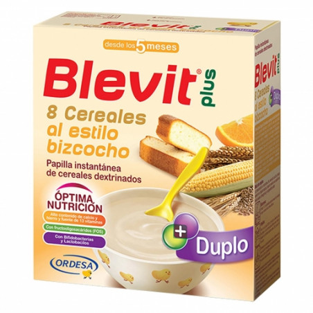 BLEVIT PLUS DUPLO 8 CEREALES BIZCOCHO Y NARANJA 600 G